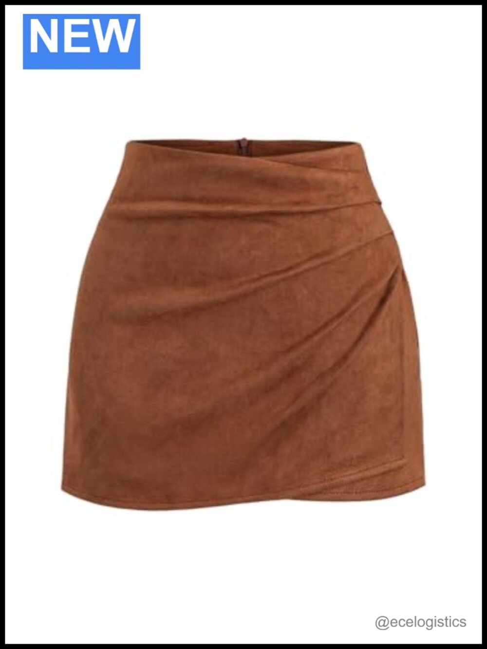 Women's Ruched Wrap Y2K Mini Skirt Suede Bodycon